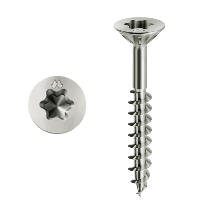 Vis à bois MUSTAD Panelvit - Torx - Ø4x30 mm - Filetage partiel fraisante - Boite de 500 - PFACXP400300C8C