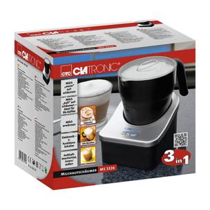 Mousseur à lait fonction mousse froide et chaude Clatronic MS 3326 Noir