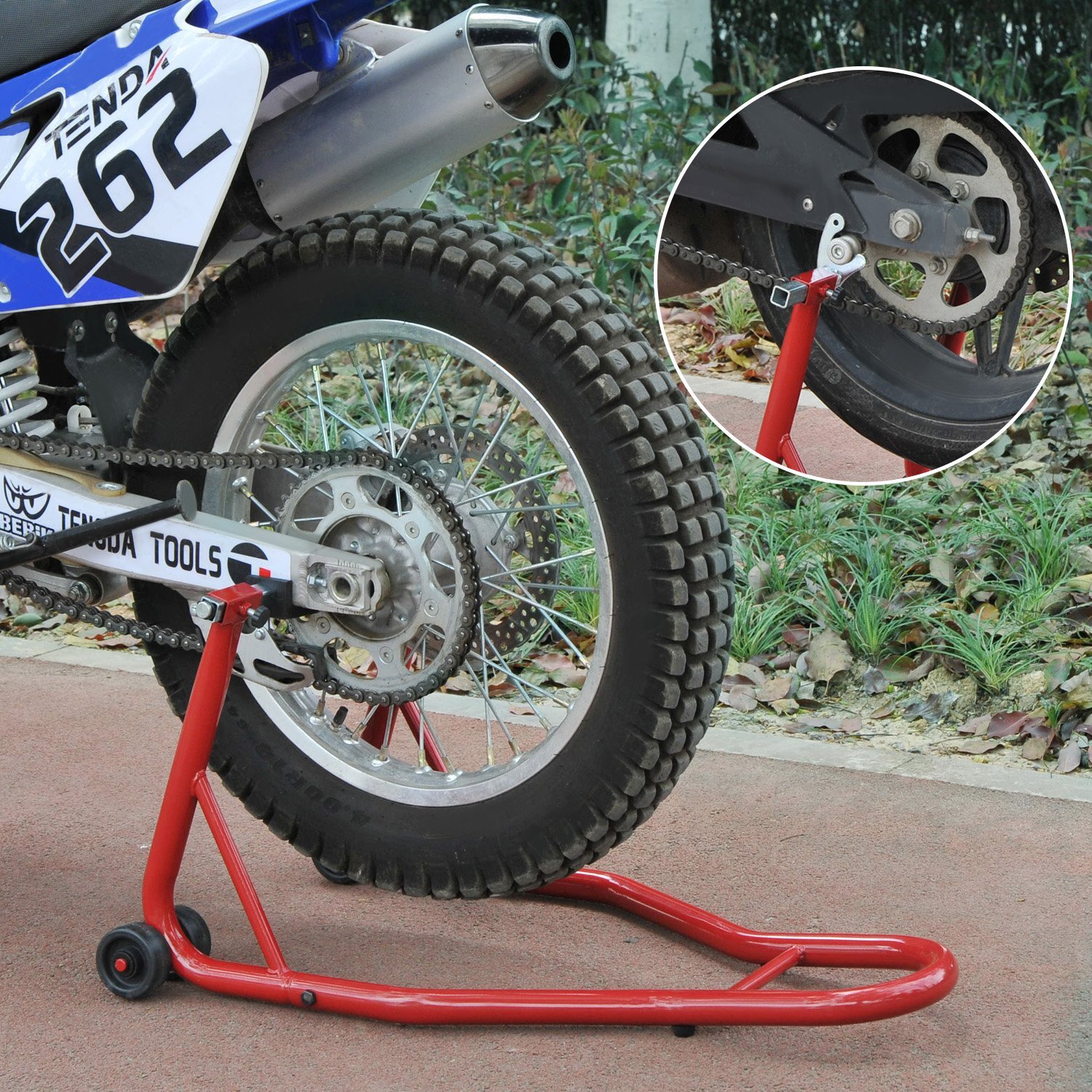 Caballete Trasero Moto Universal Elevador Soporte de Motocross Acero 80x50x40cm