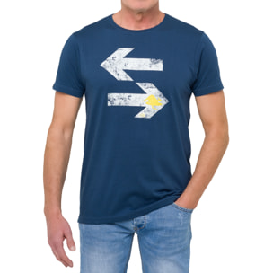 T-shirt in cotone 150 gr Hot Buttered Direction blu indigo