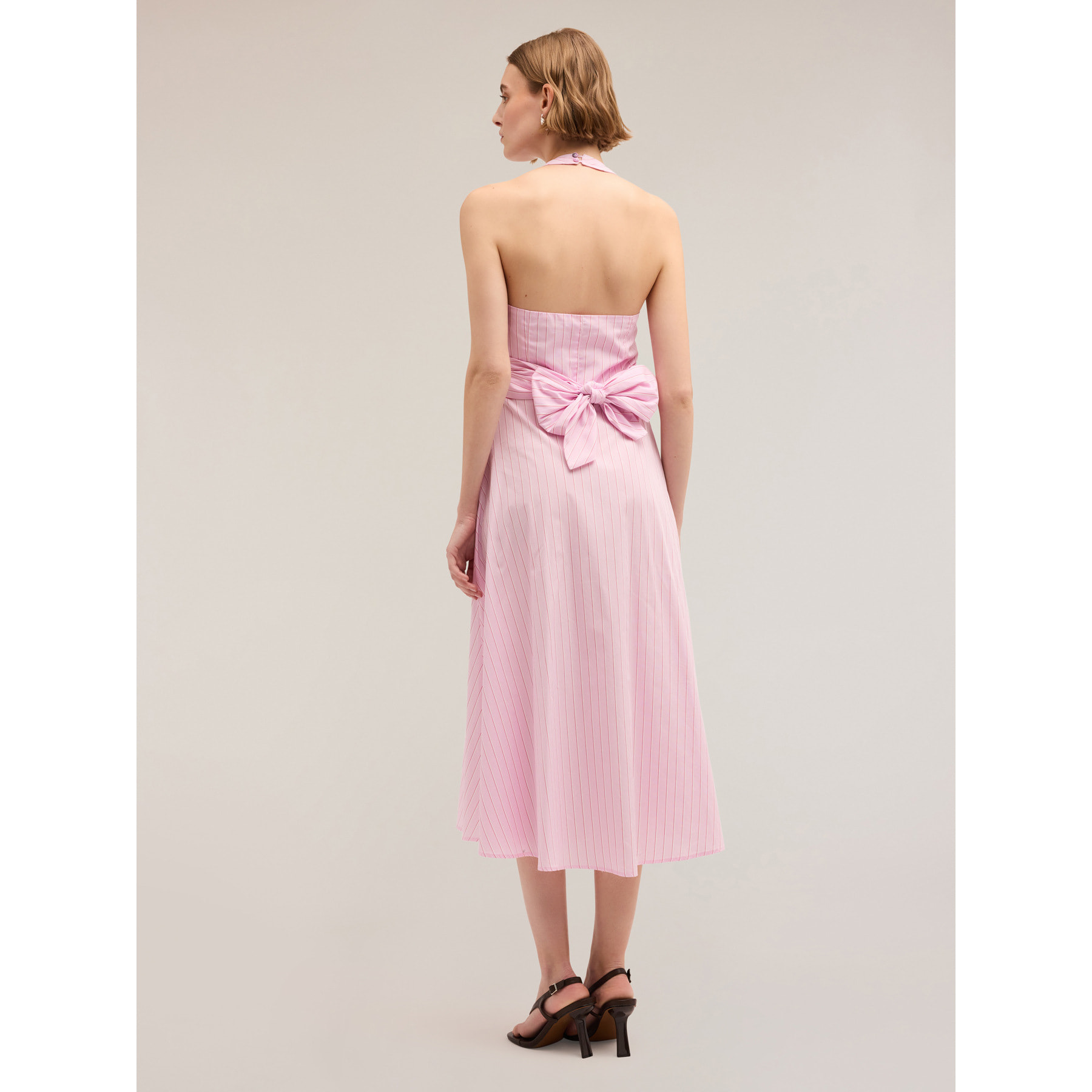 Motivi - Vestito in popeline fantasia a righe - Rosa