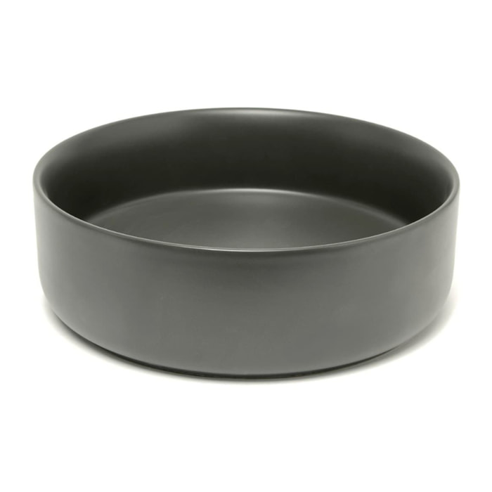 Mood vasque à poser ronde 36x36 cm sans trou de robinetterie ni trop-plein, gris foncé (SATM3636DGRM)