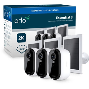 Caméra de surveillance ARLO 3 caméras ext Essential3 2K+ pan. sol