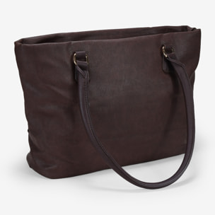 Bolso de hombro marrón para portátil