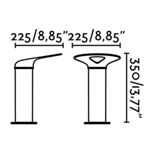 LOTUS 350 Baliza gris oscuro
