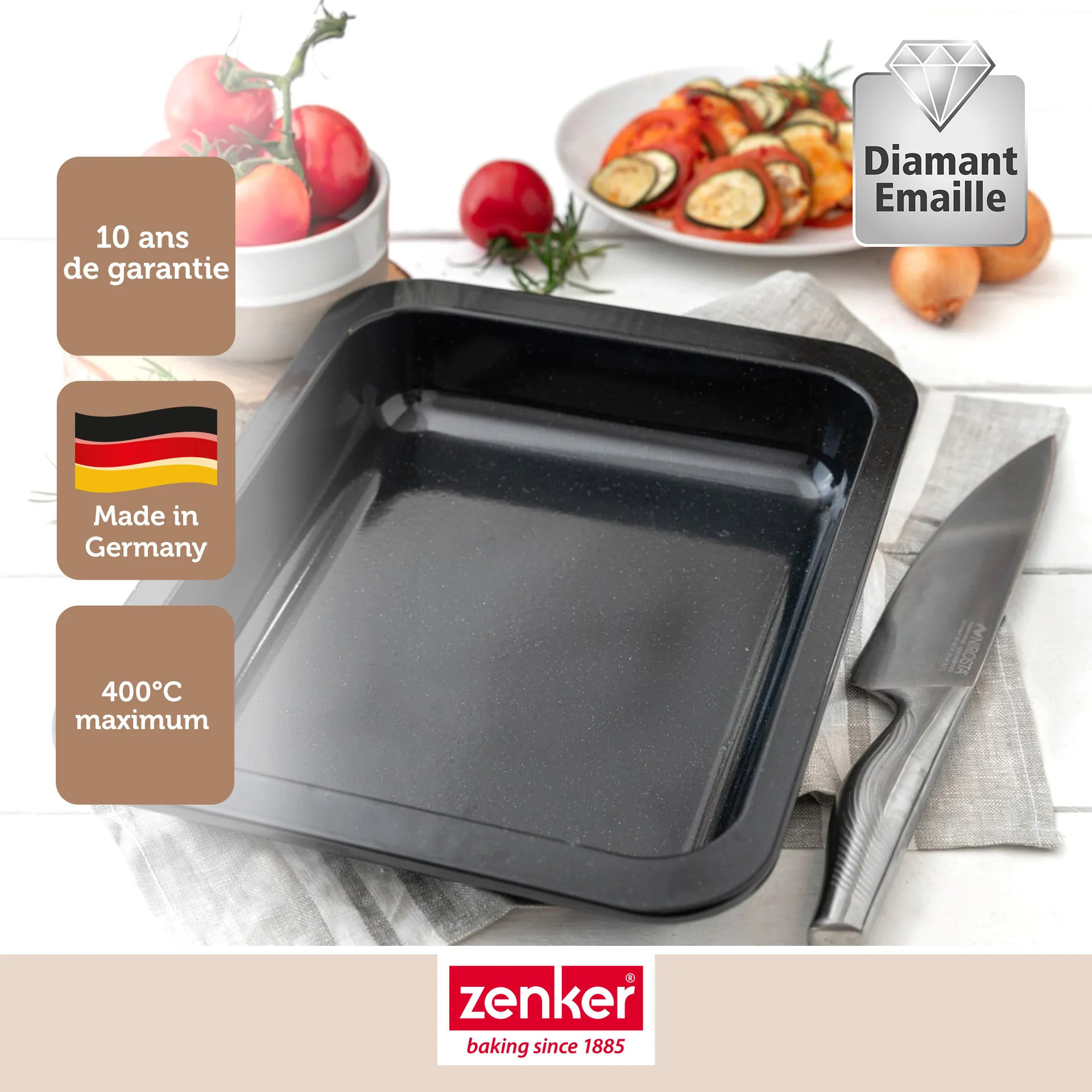 Lot de 2 plats à four rectangulaires 40 x 34 cm et 33 x 25 cm Zenker Special Cooking