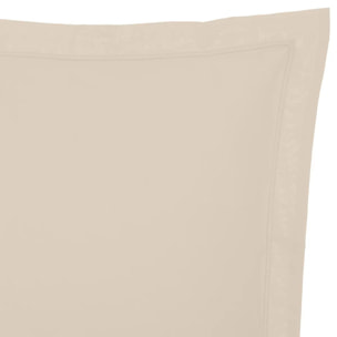 Taie d'oreiller - coton - beige lin - 63x63 cm