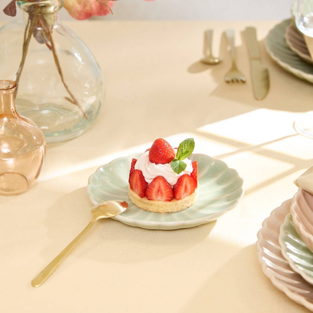 Lot de 4 Assiette à pain ronde Romy D.15cm vert