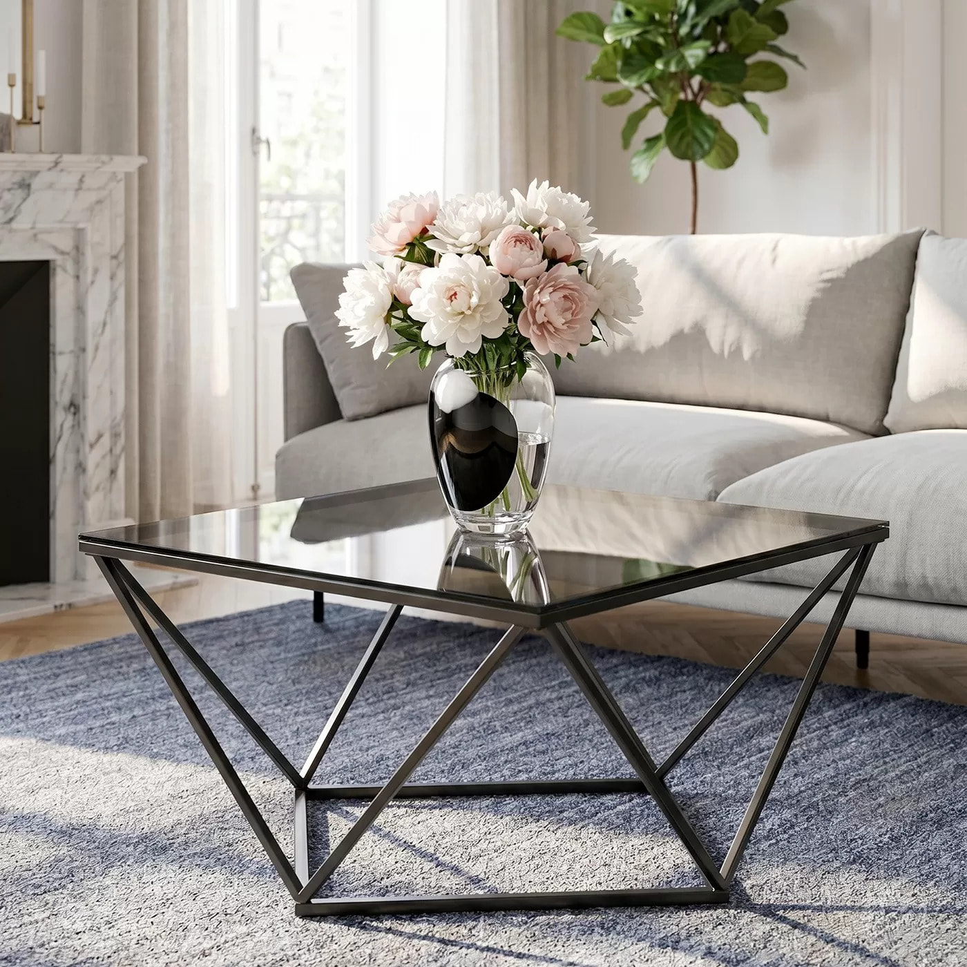 Table basse Cristallo 80x80cm noire Kare Design
