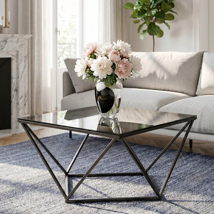 Table basse Cristallo 80x80cm noire Kare Design