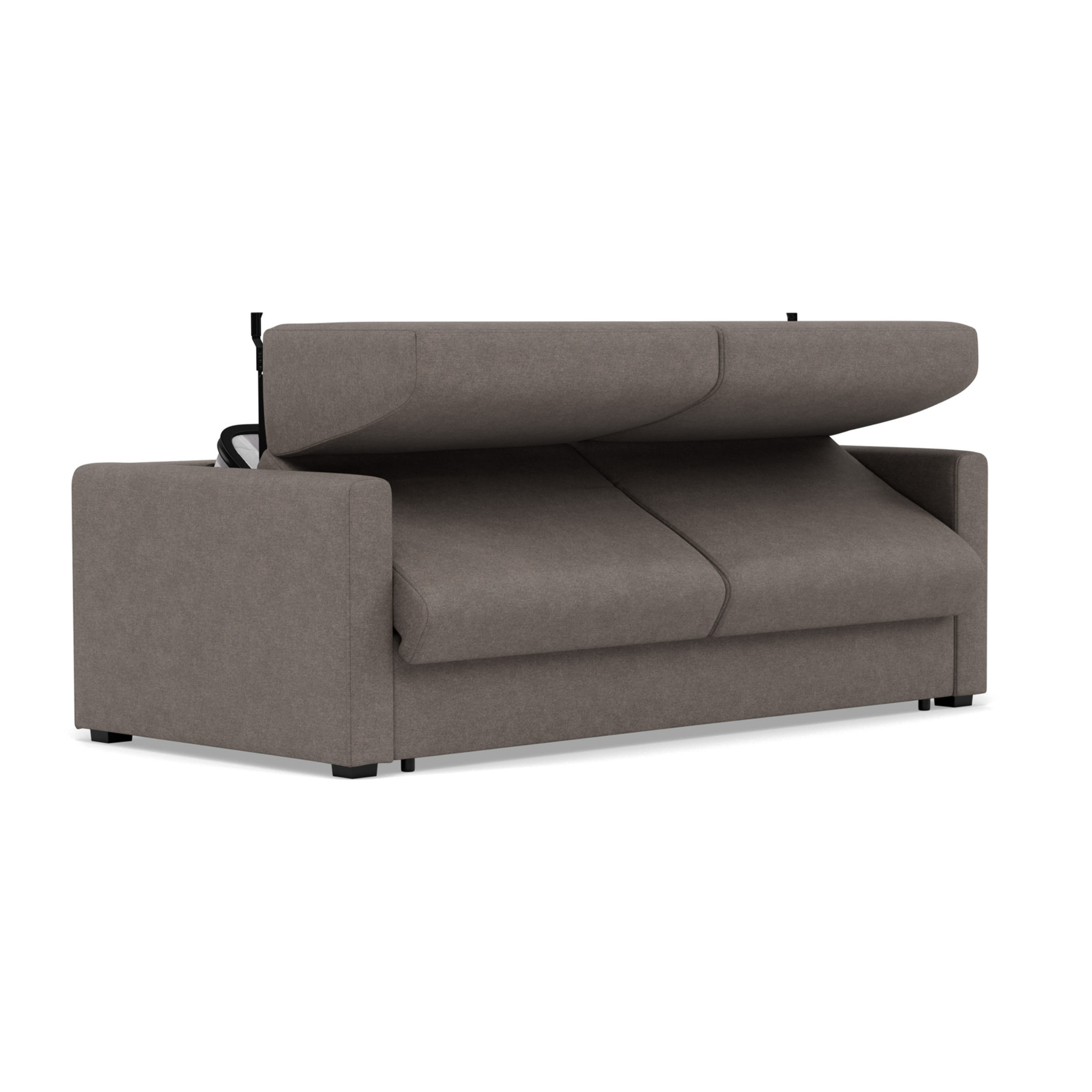 Julia - canapé 3 places convertible couchage quotidien matelas 18 cm en tissu - Gris