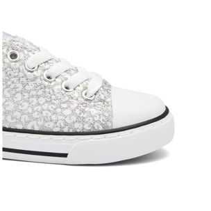 Zapatillas de Niña con Glitter Plata