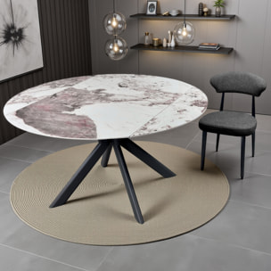 Table à manger extensible Tomasucci TAAK, en céramique, marbre onyx, gris Ø 135 135 x 85 cm