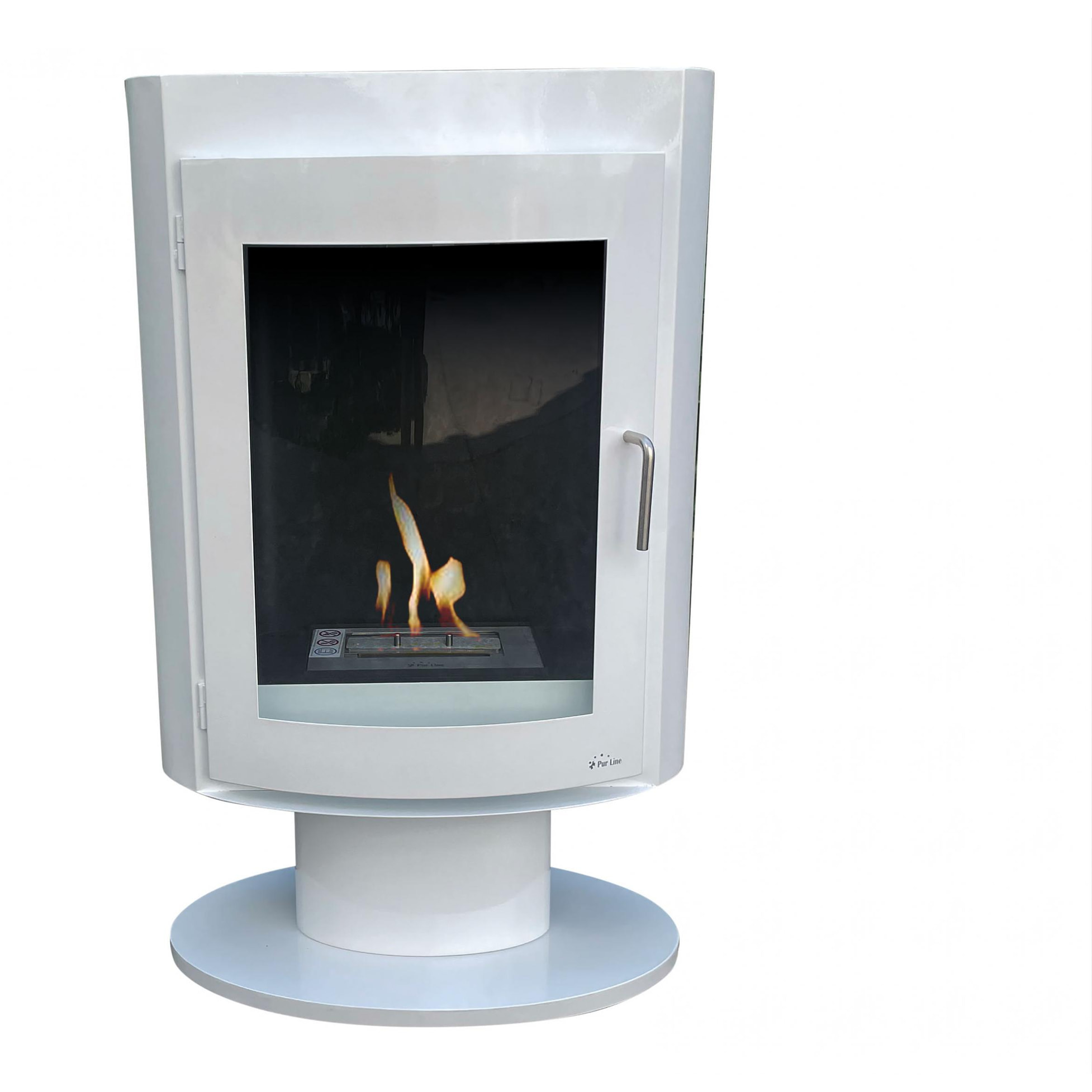 Poêle à l'éthanol en acier carré