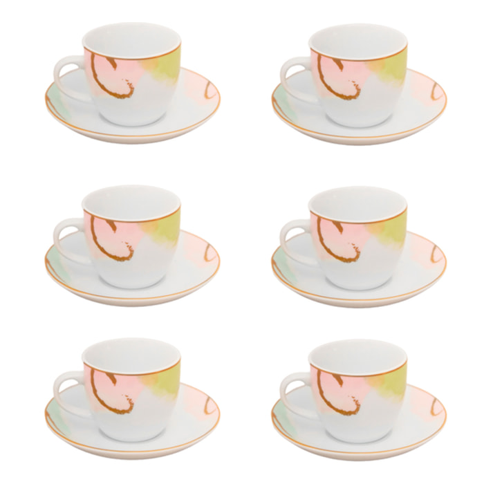 Set da caffè Acquerello da 6 pezzi in porcellana