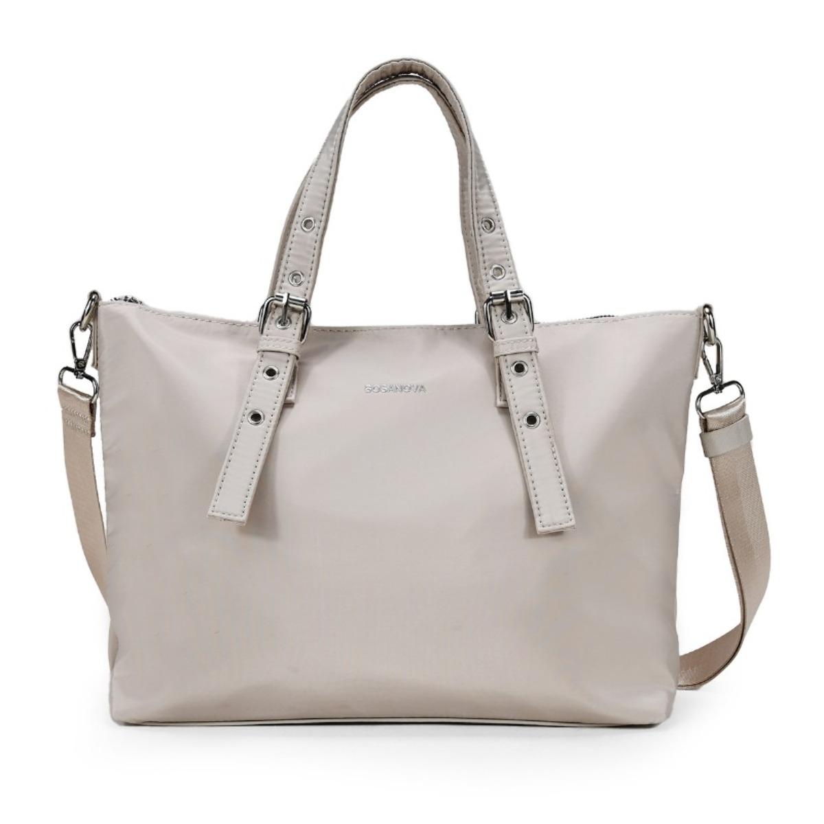 Bolso shopper piedra con hebillas