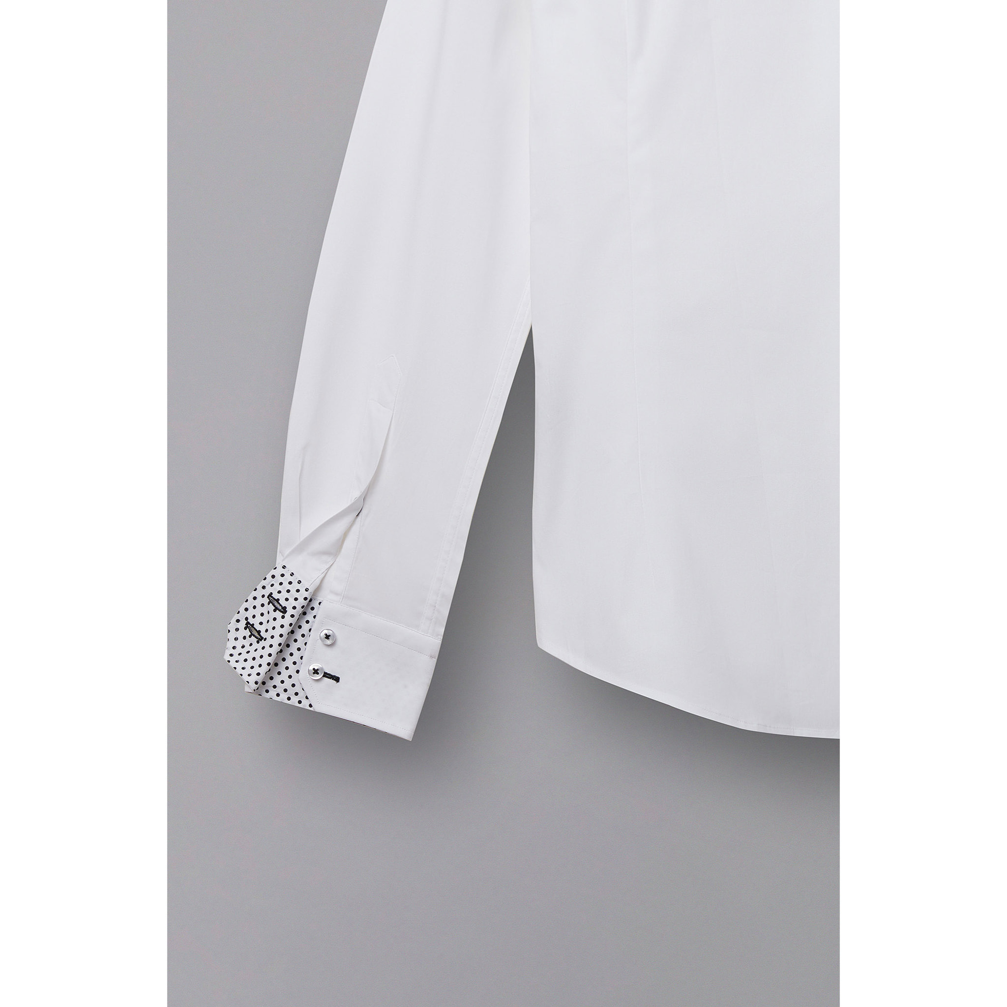 Camicia Uomo 2 Bottoni Button Down Slim Popeline Stretch Unito Bianco