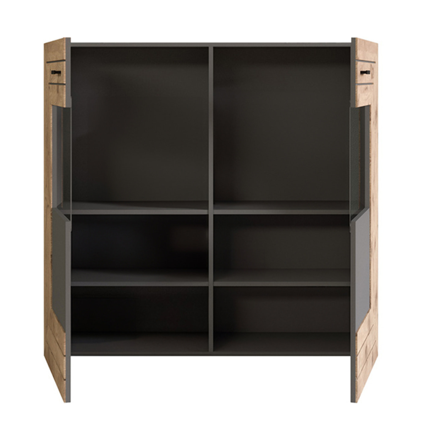 Wexford - buffet haut - gris et effet bois - 120 cm - Bois / Gris