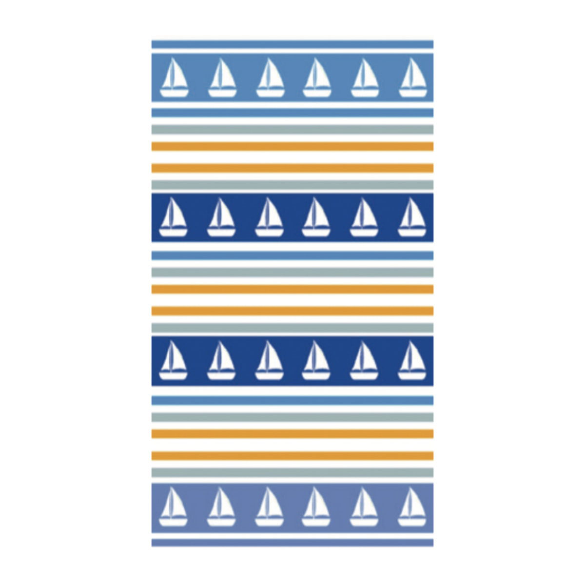 Telo Mare Spugna Jacquard Spiaggia Disegno Boat