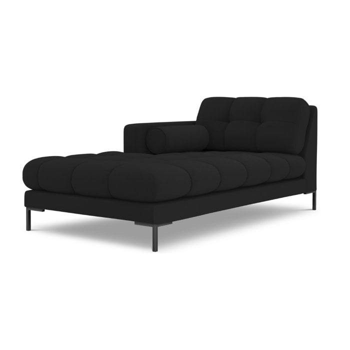 Méridienne gauche "Bali" en tissu structurel noir