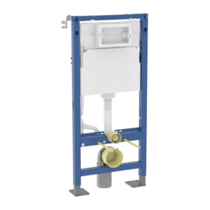 Pack WC suspendu complet Geberit Duofix autoportant, WC Swiss Aqua Technologies Fusion, abattant SoftClose, plaque blanche