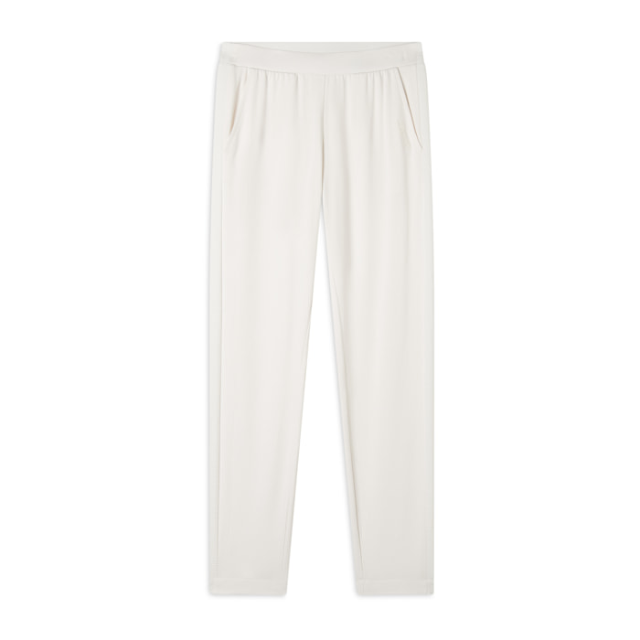 Pantaloni sportivi in viscosa con dettagli a costine