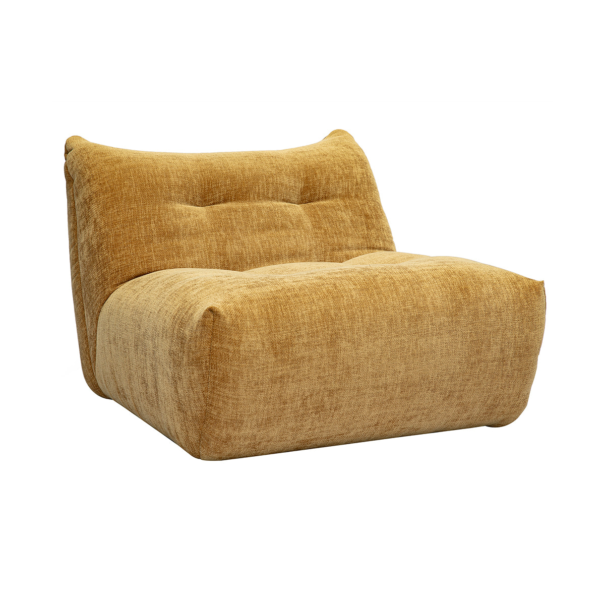 Fauteuil lounge en tissu effet velours texturé bronze BUMPY