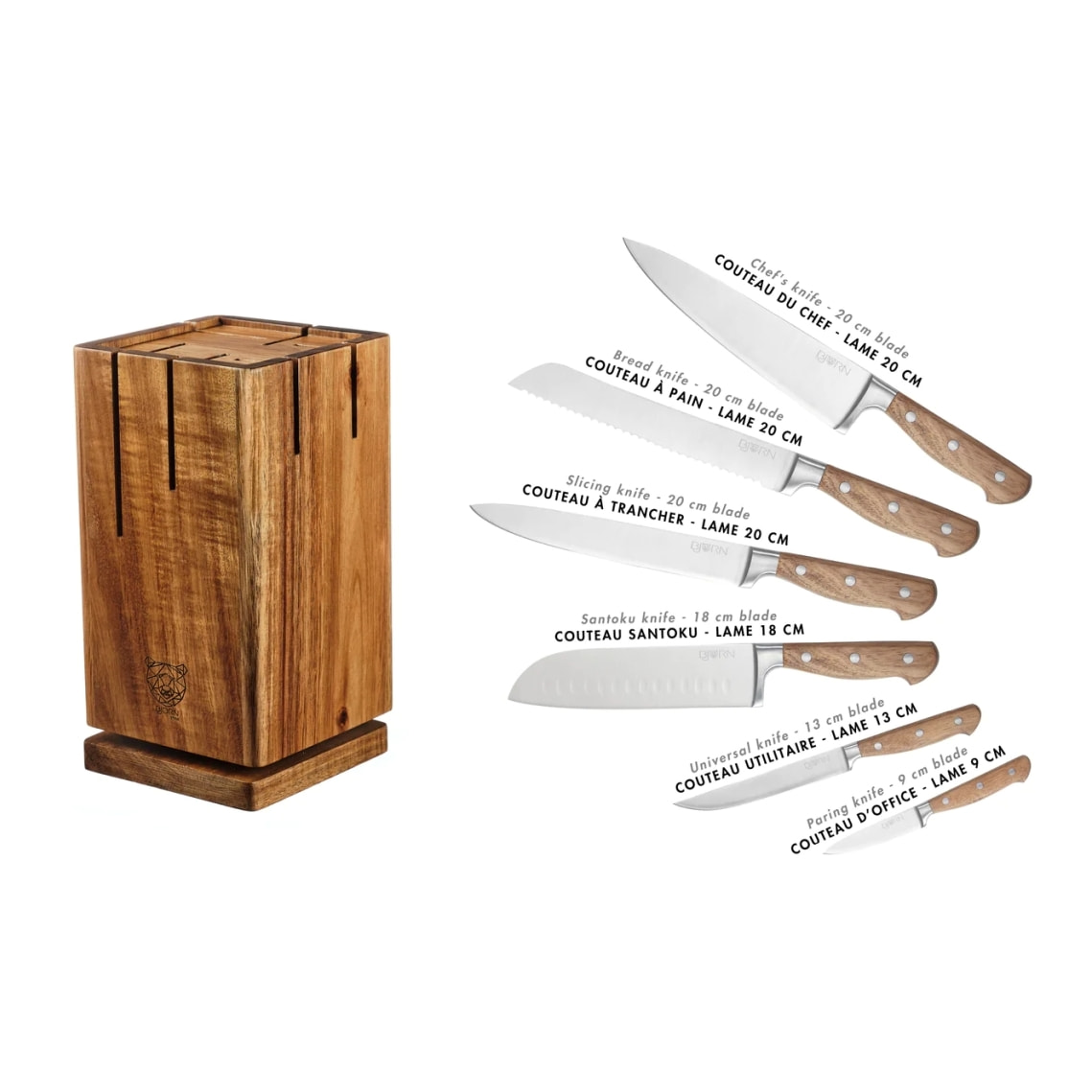 Bloc couteaux de cuisine JAKOB SKAGEN - 7 pièces