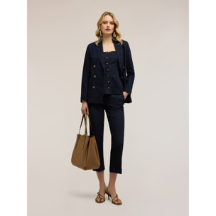 Motivi - Blazer cruzado de denim - Azul