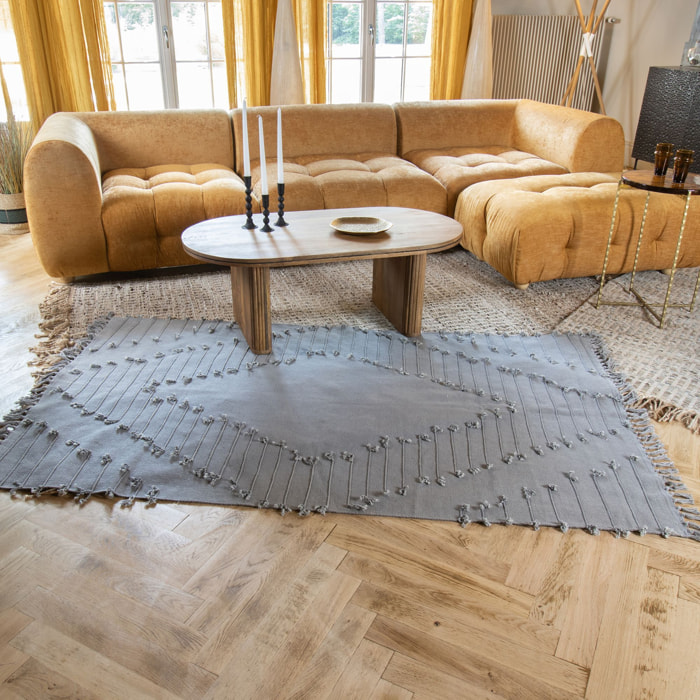 Tapis en coton gris bleuté 120x180cm NOOS