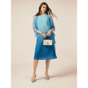 Oltre - Vestido midi plisado degradado - Light - blue