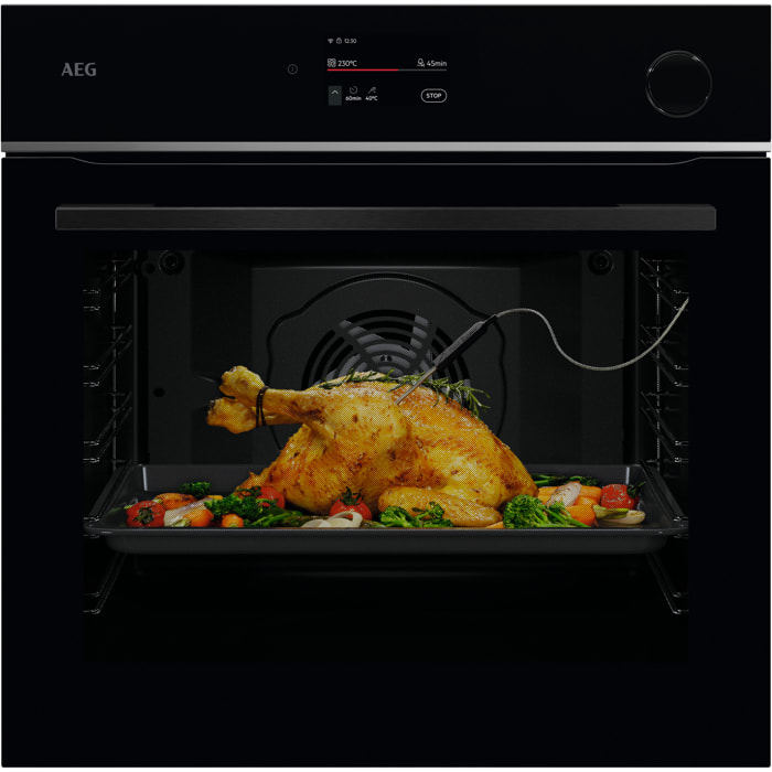 AEG Horno de vapor Serie 7000 MealAssist con SteamCrisp con Display CookSmart Touch 4,3 '', con WiFi TR7PB73FSB