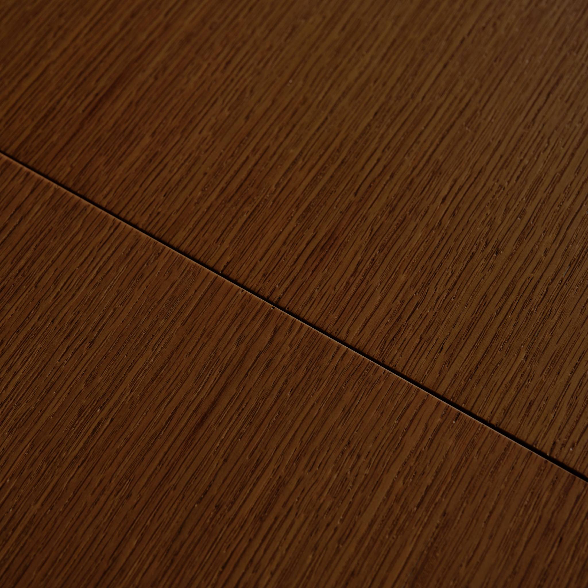 Table à manger rectangulaire extensible bois d'hévéa et placage chêne noyer 4-6 places - 110/140 x 100 x 75 cm - Lina