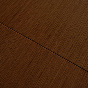 Table à manger rectangulaire extensible bois d'hévéa et placage chêne noyer 4-6 places - 110/140 x 100 x 75 cm - Lina