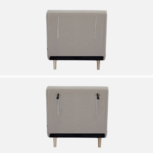 Chauffeuse convertible tissu piétement bois 1 place beige Guest