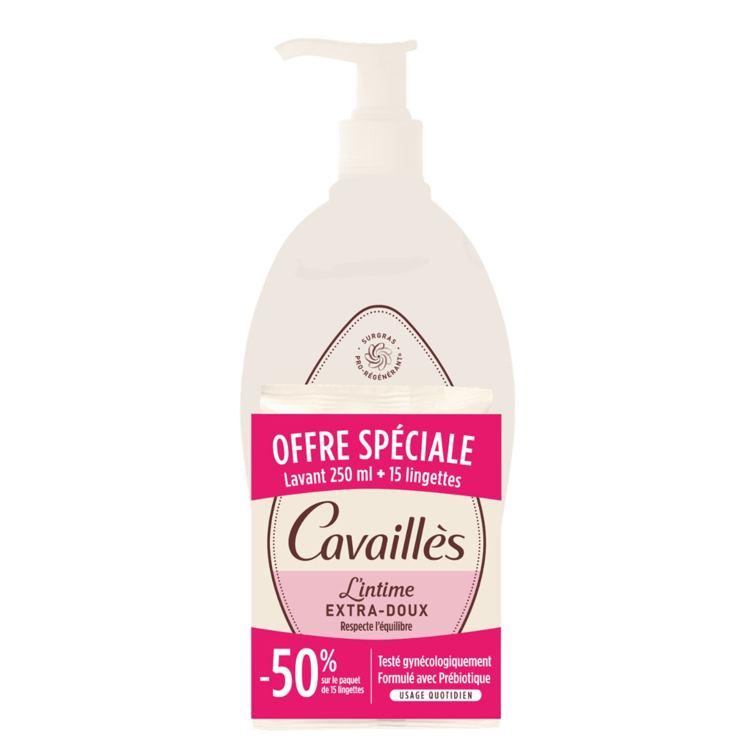 l'Intime Extra-Doux - Soin Lavant Naturel Hygiène Intime 250 ml + Lingettes x15