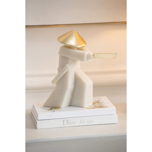 J-Line Figurine art martial - résine - blanc/doré