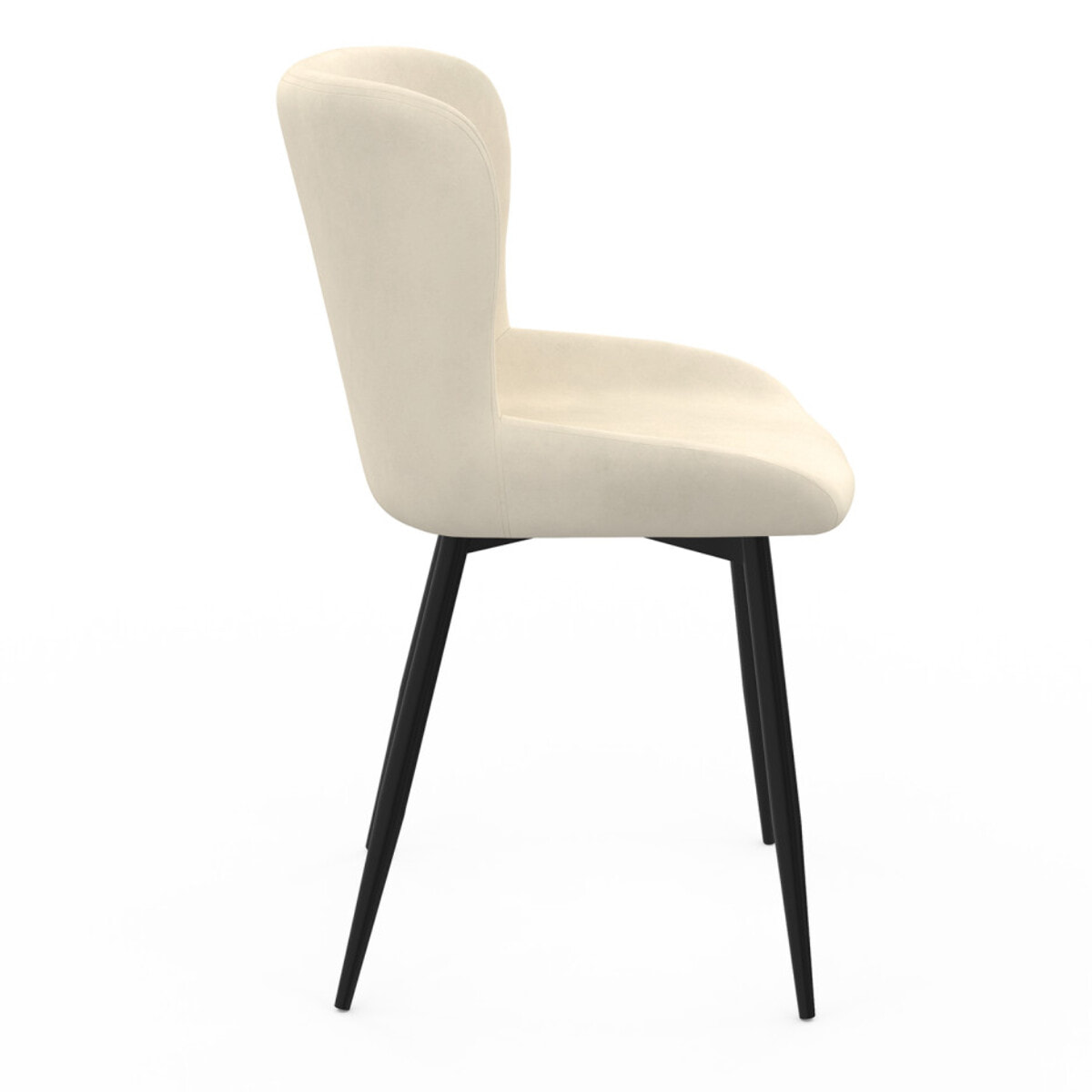 Chaises Taylor velours crème pieds métal noirs - lot de 2