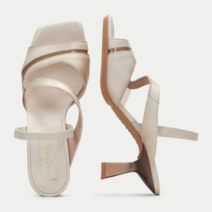 Sandalia Tacon Danielle Crema 6 cm