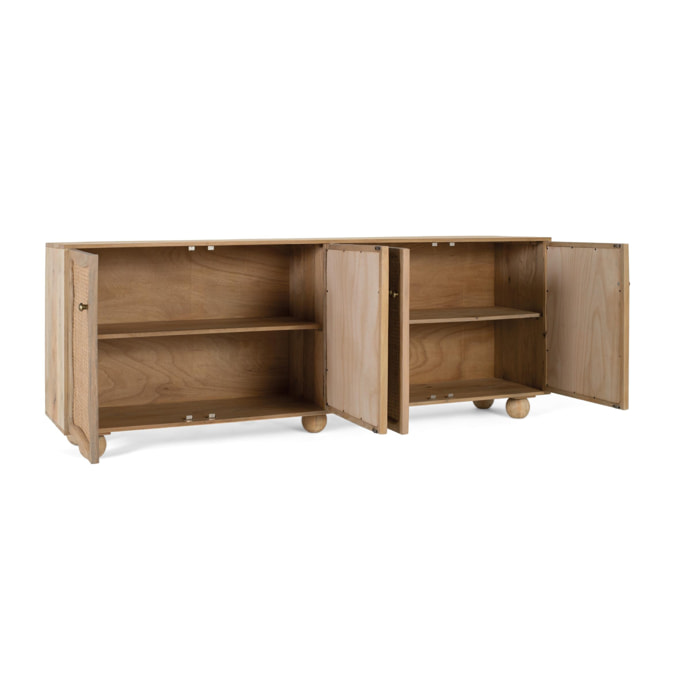 Aparador de Madera de Mango Estilo Boho Mediterráneo