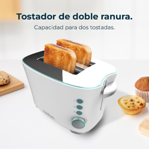 Tostadora vertical Toast&Taste Double W, 650W, Doble Ranura ancha para 2 Tostada