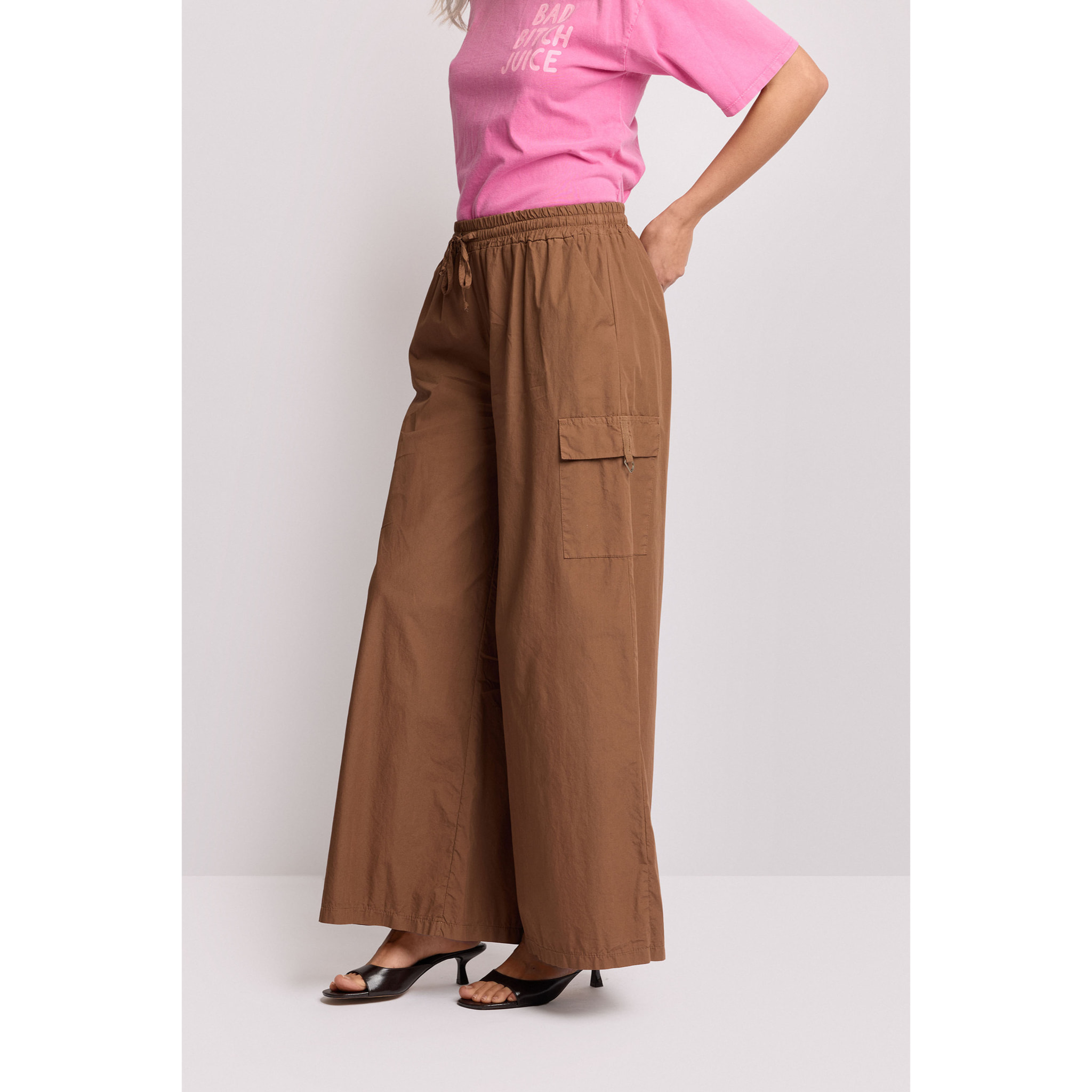 Kocca - Pantaloni wide leg con tasche Donna, Tinta unita