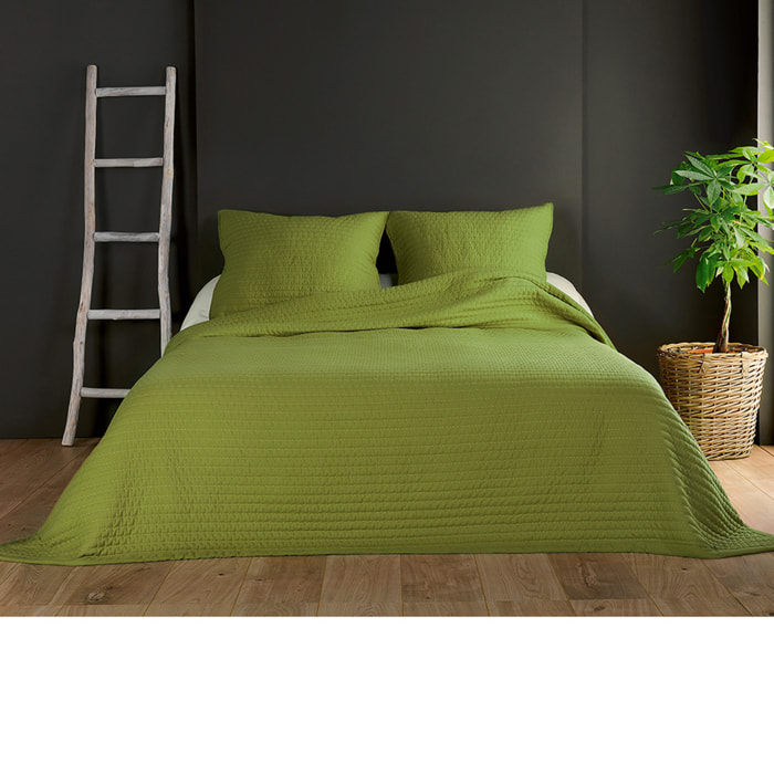 Couvre lit et taie matelassés - Vert clair