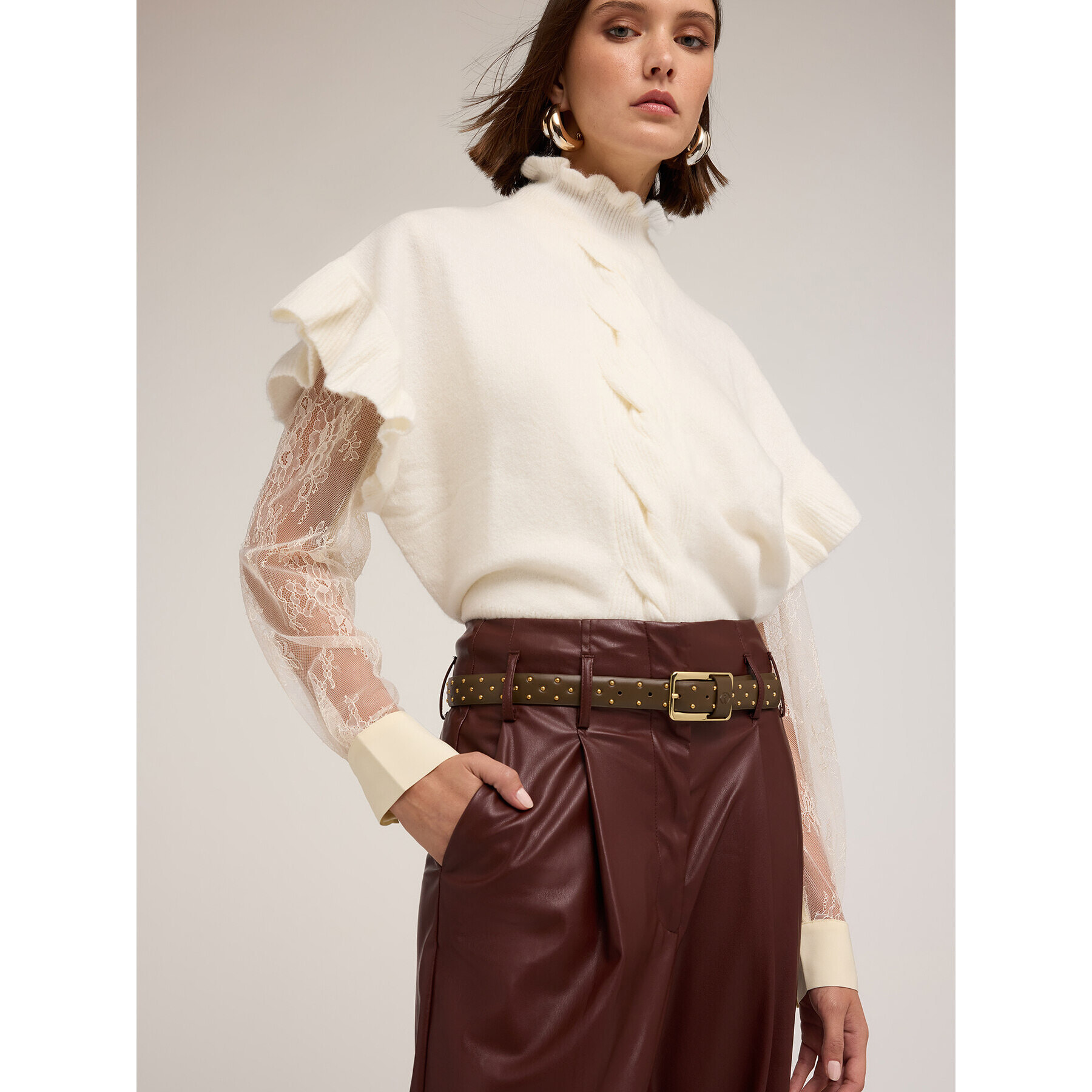 Motivi - Cintura con piccole borchie - Verde