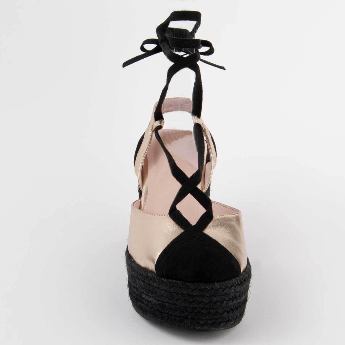 Alpargata De Cuña - Dorado - Altura: 8 Cm