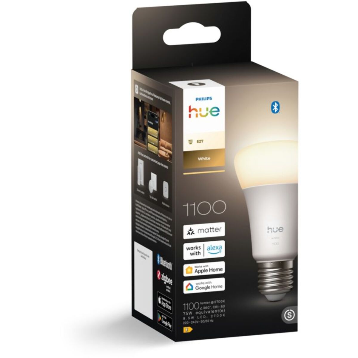 Ampoule LED connectée PHILIPS HUE White E27 75W