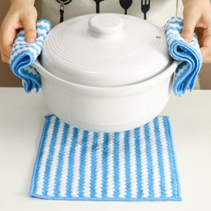 Joybos pack 5 paños de cocina en algodón y diseño de peces