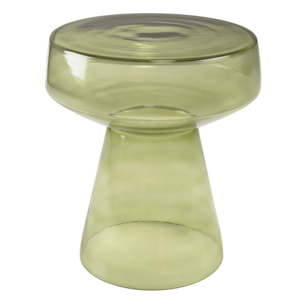 HORTENSE - Table d'appoint design en verre transparent couleur vert