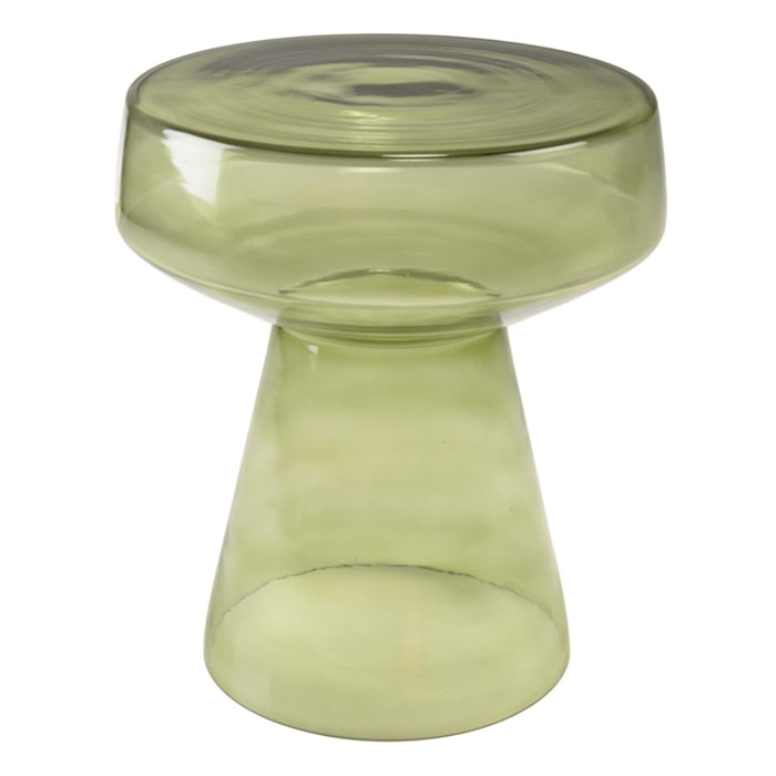 HORTENSE - Table d'appoint design en verre transparent couleur vert