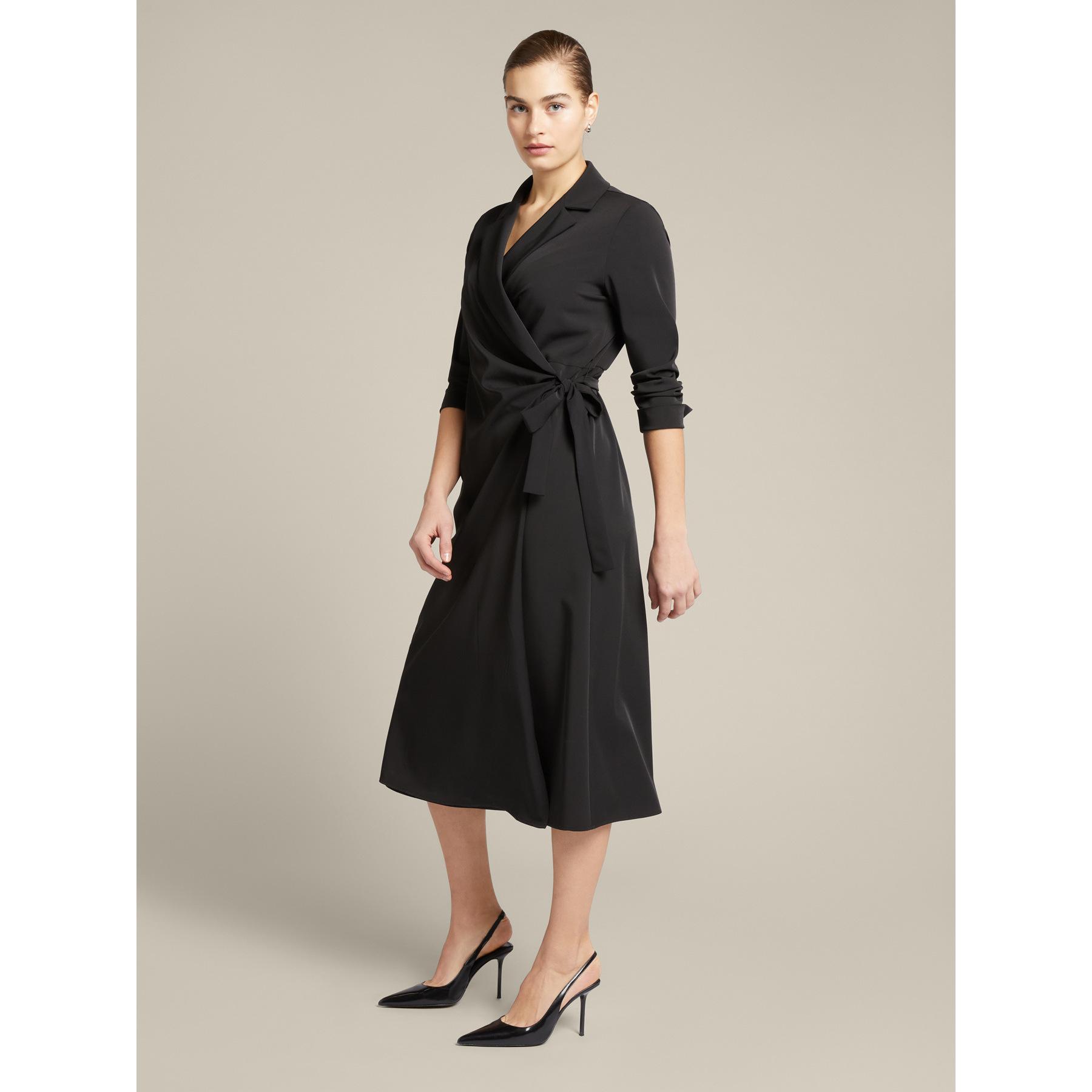 Elena Mirò - Wrap dress in tessuto fluido - Nero